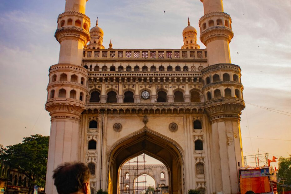 View of the Charminar at Sunset