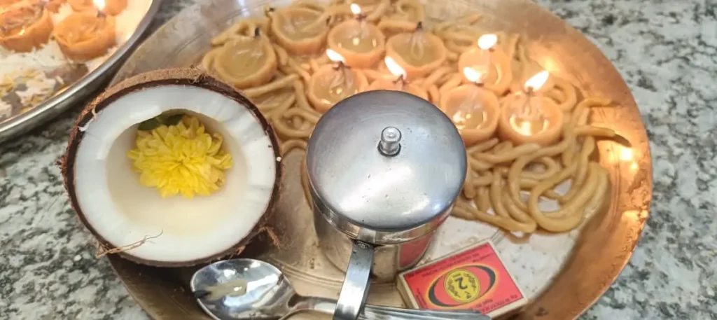 Authentic Prasad and ritual offerings at the Alladurg Yellamma Temple.
