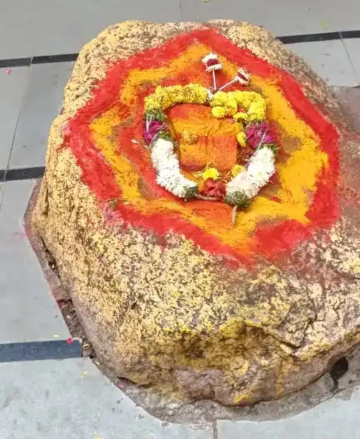 Sacred Mata Paduka (footprints) idol at Silamkot Renuka Yellamma Temple